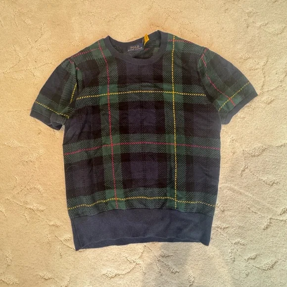 Polo by Ralph Lauren Plaid Wool Top - Navy and Green - Picture 3 of 3